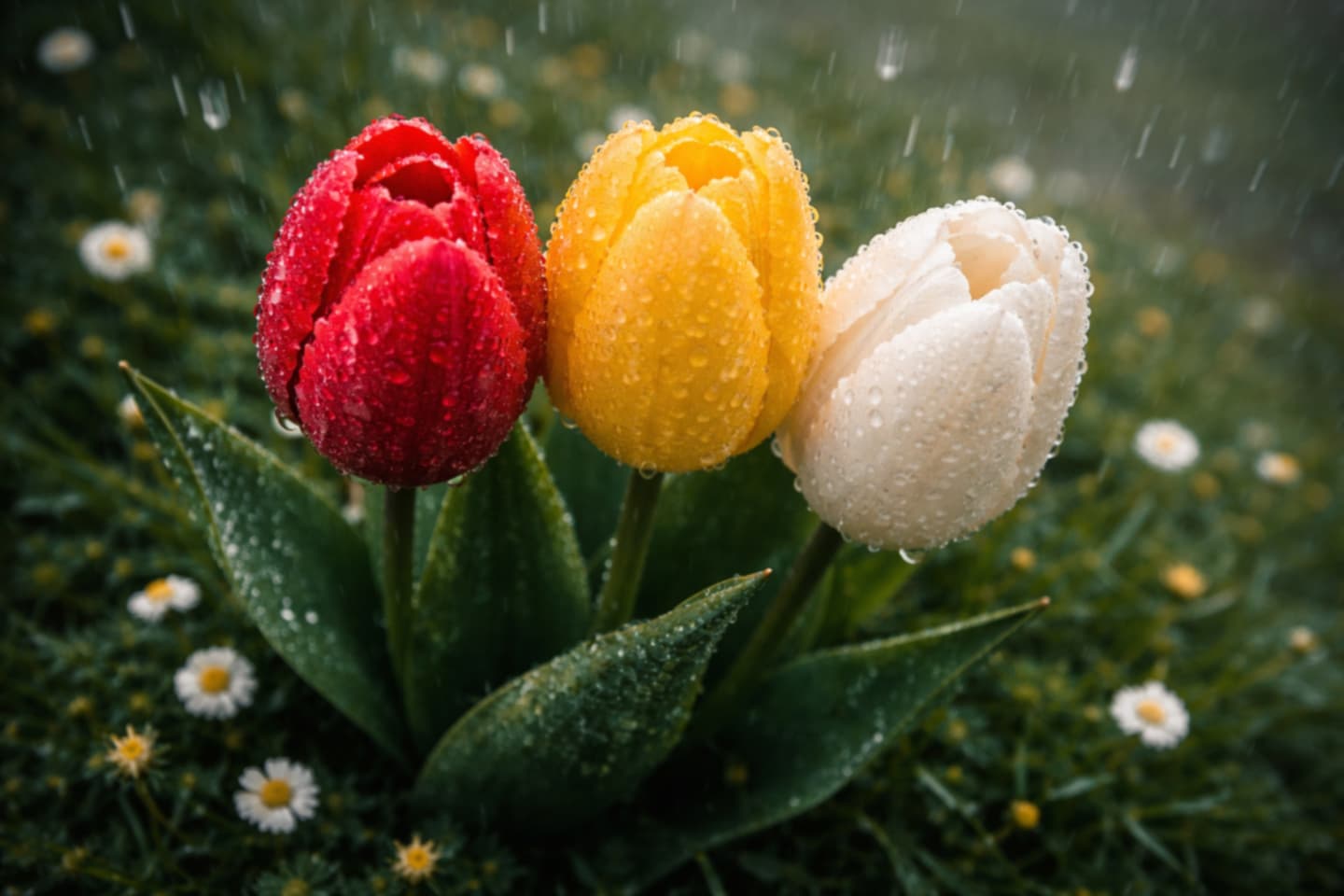 チューリップの美しい撮り方｜雨の日はチャンス