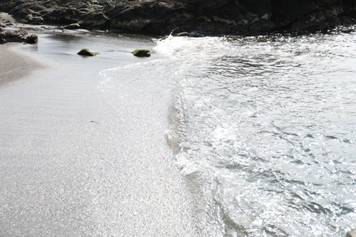 海を眺める子供の後姿