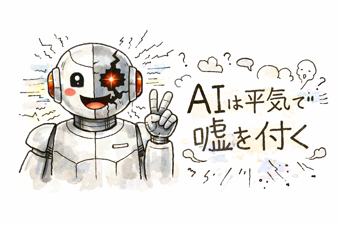 AIは平気で嘘を付くのイラスト