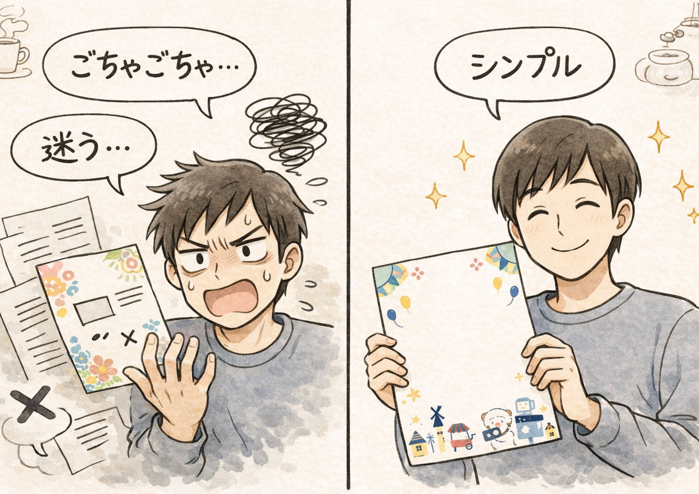 同じ質問をしても答えが違うをイラストで分かりやすく説明